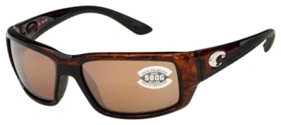 Pre-owned Costa Del Mar Fantail Unisex 580g Glass Lens Polarized Sunglasses 4 Color Option In Tortoise Frame & Copper Lens