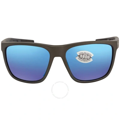 Costa Del Mar Ferg Blue Mirrored Polarized Glass Men's Sunglasses Frg 298 Ogmglp 59 In Blue / Metallic