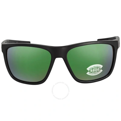 Costa Del Mar Ferg Green Mirror Polarized Glass Men's Sunglasses Frg 11 Ogmglp 59 In Black / Green