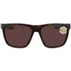 Costa Del Mar Ferg Matte Tortoise Square Nylon Unisex Sunglasses Frg 191 Ocp In Grey