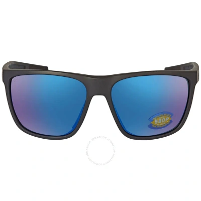 Costa Del Mar Ferg Xl Blue Mirror Polarized Polycarbonate Men's Sunglasses 6s9012 901205 62 In Black / Blue