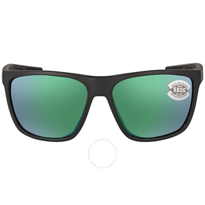 Costa Del Mar Ferg Xl Green Mirror Polarized Glass Men's Sunglasses 6s9012 901202 62 In Matte Black