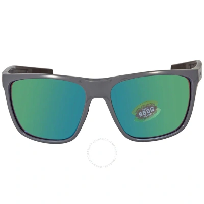 Costa Del Mar Ferg Xl Green Mirror Polarized Glass Men's Sunglasses 6s9012 901209 62 In Shiny Grey