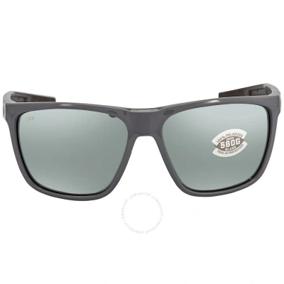 Costa Del Mar Ferg Xl Grey Silver Mirror Polarized Glass Men's Sunglasses 6s9012 901210 62 In Shiny Grey