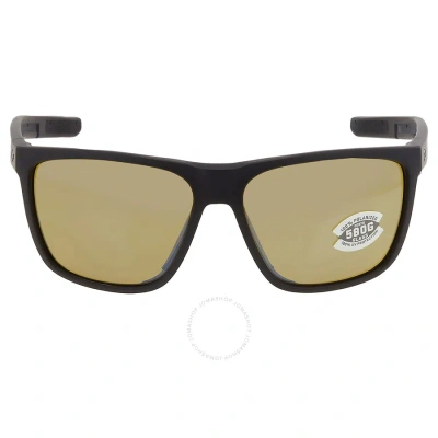 Costa Del Mar Ferg Xl Sunrise Silver Mirror Polarized Glass Men's Sunglasses 6s9012 901204 62 In Black / Silver