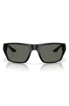 Costa Del Mar Finlet 59mm Polarized Rectangular Sunglasses In Matte Black/gray 580g