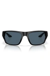Costa Del Mar Finlet 59mm Polarized Rectangular Sunglasses In Matte Black/gray 580p