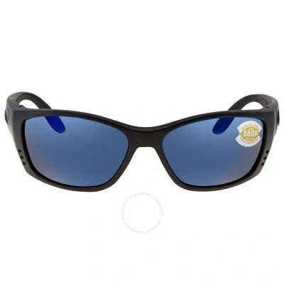 Costa Del Mar Fisch Blue Mirror Polarized Polycarbonate Wrap Men's Sunglasses Fs 01 Obmp 64