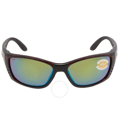 Costa Del Mar Fisch Green Mirror Polarized Polycarbonate Men's Sunglasses Fs 10 Ogmp 64 In Green / Tortoise