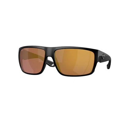 Costa Del Mar Fly Line Gold Mirror Polarized Glass Rectangular Men's Sunglasses 6s9129 912905 64 In Black