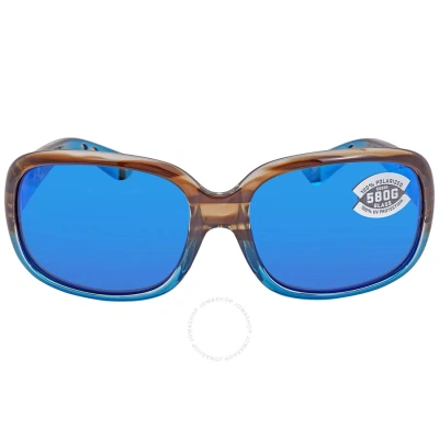 Costa Del Mar Gannet Blue Mirror Polarized Glass Ladies Sunglasses Gnt 251 Obmglp 58