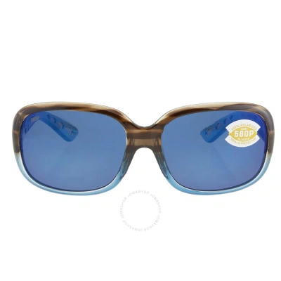 Costa Del Mar Gannet Blue Mirror Polarized Polycarbonate Ladies Sunglasses Gnt 251 Obmp 58