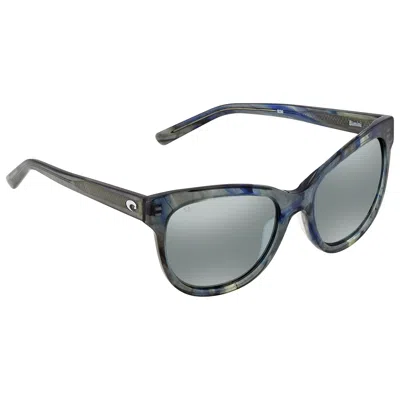 Costa Del Mar Gray Silver Mirror 580g Polarized Cat Eye Sunglasses Bim 260 Osgglp In Brown