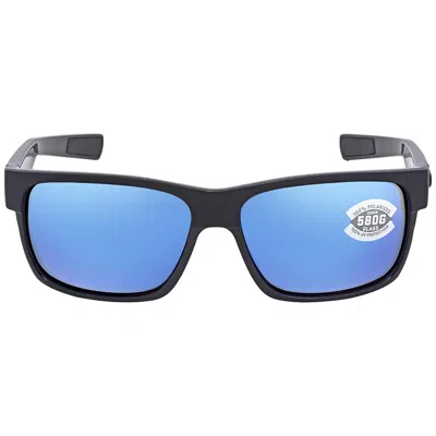 Costa Del Mar Half Moon Blue Mirror Polarized Glass Rectangular Men's Sunglasses Hfm 155 Obmglp 60