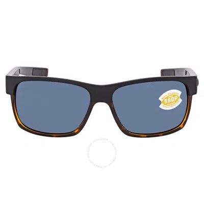 Costa Del Mar Half Moon Gray Polarized 580p Sunglasses Hfm 181 Ogp In Black / Gray / Tortoise