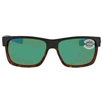 Pre-owned Costa Del Mar Half Moon Green Mirror Polarized Glass Men's Sunglasses Hfm 181