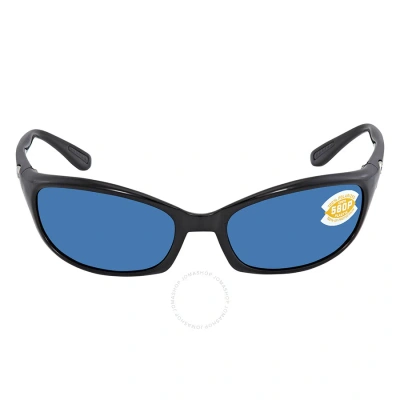Costa Del Mar Harpoon Blue Mirror Polarized Plastic Rectangular Sunglasses Hr 11 Obmp In Black / Blue
