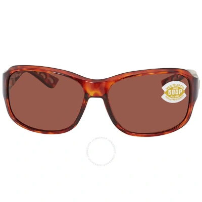 Costa Del Mar Inlet Copper Polarized Polycarbonate Ladies Sunglasses It 10 Ocp 58 In Copper / Tortoise