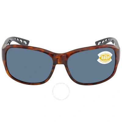 Costa Del Mar Inlet Grey Polarized Polycarbonate Ladies Sunglasses It 76 Ogp 58 In Black / Gray / Grey / Tortoise