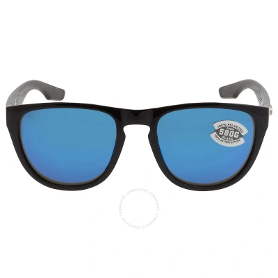 Costa Del Mar Irie Blue Mirror Polarized Glass 580g Aviator Unisex Sunglasses 6s9082 908201 55 In Black / Blue