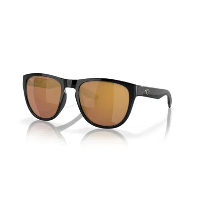 Costa Del Mar Irie Gold Mirror Polarized Glass Square Unisex Sunglasses 6s9082 908210 55 In Black