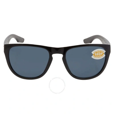 Costa Del Mar Irie Gray Polarized Polycarbonate 580p Aviator Unisex Sunglasses 6s9082 908203 55 In Black / Gray