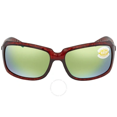 Costa Del Mar Isabela Green Mirror Polarized Polycarbonate Ladies Sunglasses Ib 10 Ogmp 64 In Red