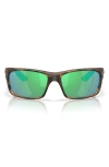 Costa Del Mar Jose Pro 62mm Polarized Oversize Rectangular Sunglasses In Matte Tortoise/green 580g