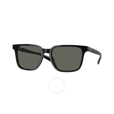 Costa Del Mar Kailano Grey Polarized Glass Square Men's Sunglasses 6s2013 201301 53 In Black