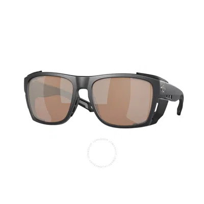 Costa Del Mar King Tide 6 Copper Silver Mirror Polarized Glass Wrap Men's Sunglasses 6s9112 911203 5 In Brown