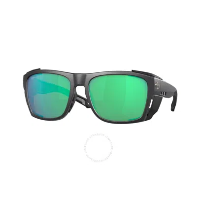 Costa Del Mar King Tide 6 Green Mirror Polarized Glass Wrap Men's Sunglasses 6s9112 911202 58 In Black / Green