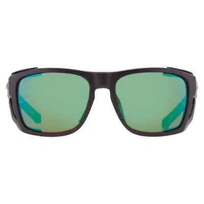 Pre-owned Costa Del Mar King Tide 6 Green Mirror Polarized Glass Wrap Men's Sunglasses