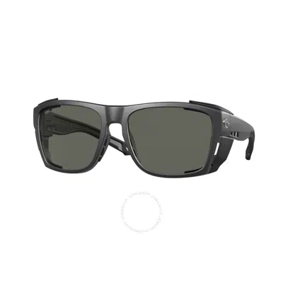Costa Del Mar King Tide 6 Grey Polarized Glass Wrap Men's Sunglasses 6s9112 911204 58 In Black / Grey