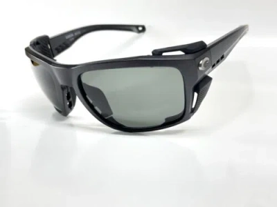 Pre-owned Costa Del Mar King Tide 8 Black Pearl Matte Frame 580 Gray Glass Lens In Silver