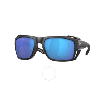 Costa Del Mar King Tide 8 Blue Mirror Polarized Glass Men's Sunglasses 6s9111 911101 60 In Black / Blue