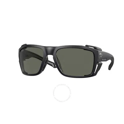 Costa Del Mar King Tide 8 Grey Polarized Glass Wrap Men's Sunglasses 6s9111 911104 60 In Black / Gray / Grey