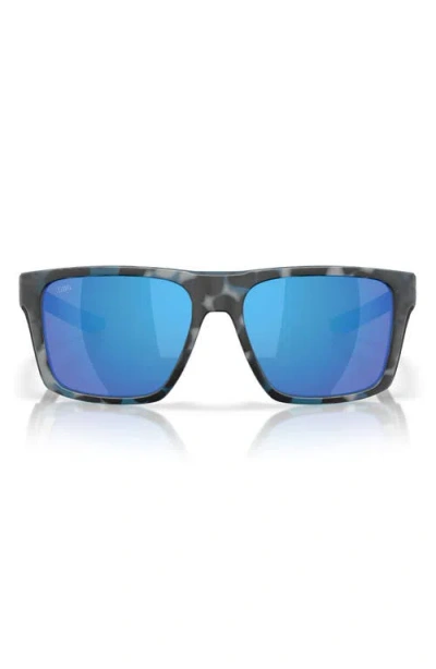 Costa Del Mar Lido 57mm Polarized Square Sunglasses In Red
