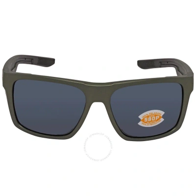 Costa Del Mar Lido Grey Polarized Polycarbonate Men's Sunglasses 6s9104 910412 57 In Grey / Metallic