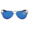 Costa Del Mar Loreto Blue Mirror Polarized Glass Pilot Ladies Sunglasses 6s4006 400614 56 In Blue
