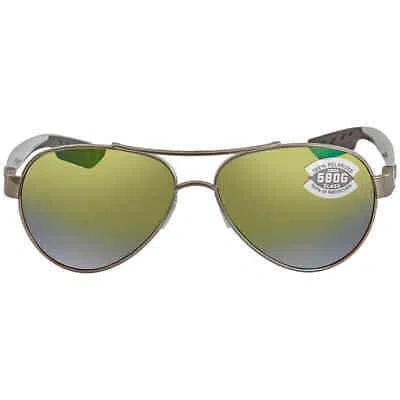 Pre-owned Costa Del Mar Loreto Green Mirror Polarized Glass Ladies Sunglasses Lr 21 Ogmglp
