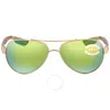 Costa Del Mar Loreto Green Mirror Polarized Polycarbonate Pilot Ladies Sunglasses Lr 64 Ogmp 56 In Green