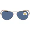 Costa Del Mar Loreto Grey Polarized Polycarbonate Ladies Sunglasses Lr 64 Ogp 56 In Gold