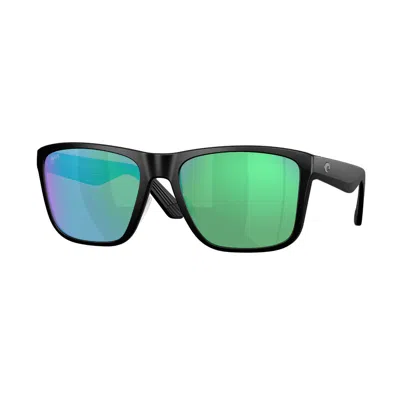Costa Del Mar Los Alijos Green Mirror Polarized Glass Square Men's Sunglasses 6s9126 912602 59 In Black