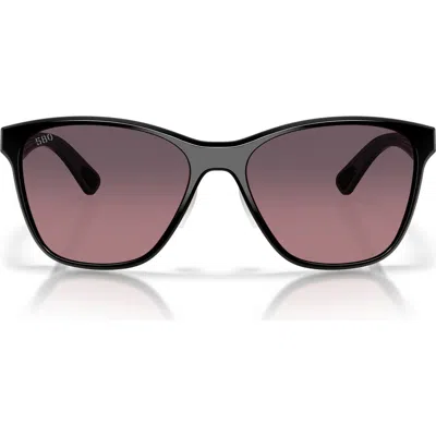 Costa Del Mar Luna Nueva 57mm Polarized Butterfly Sunglasses In Black