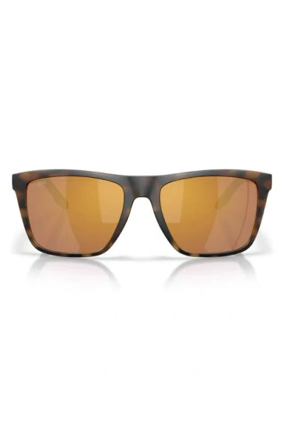 Costa Del Mar Mainsail Xl 59mm Mirrored Polarized Square Sunglasses In Brown