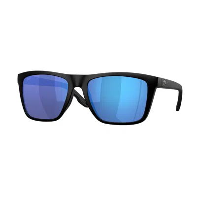 Costa Del Mar Mainsail Xl Blue Mirror Polarized Glass Square Men's Sunglasses 6s9131 913103 59 In Black