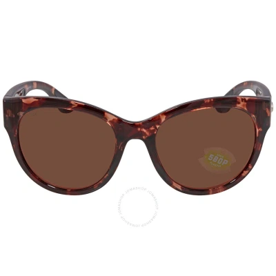 Costa Del Mar Maya Copper Polarized Polycarbonate Ladies Sunglasses 6s9011 901103 55 In Copper / Coral / Tortoise