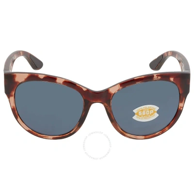 Costa Del Mar Maya Grey Polarized Polycarbonate Ladies Sunglasses 6s9011 901102 55 In Coral / Grey / Tortoise