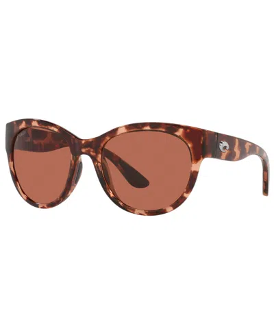 Costa Del Mar Maya Polarized Sunglasses, 6s9011 55 In 412 Shiny Coral Tortoise,copper 580p