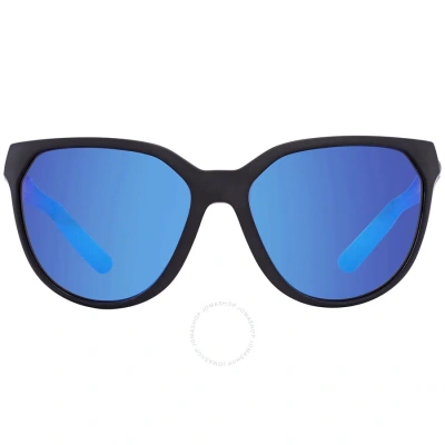 Costa Del Mar Mayfly Blue Miirror Polarized Glass Ladies Sunglasses 6s9110 911001 58 In Black / Blue